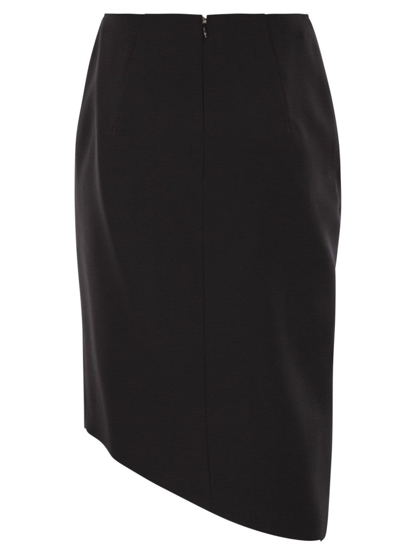 Elisabetta Franchi Crepe Skirt With Jewel Detail