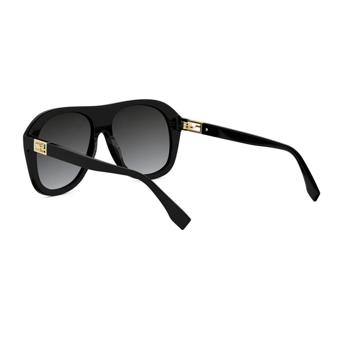 Fendi Black Tube Oversized Aviator Acetate Sunglasses