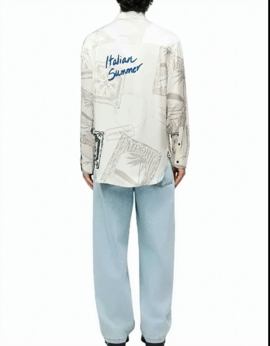 Emporio Armani All Over Print Viscose Classic Shirt