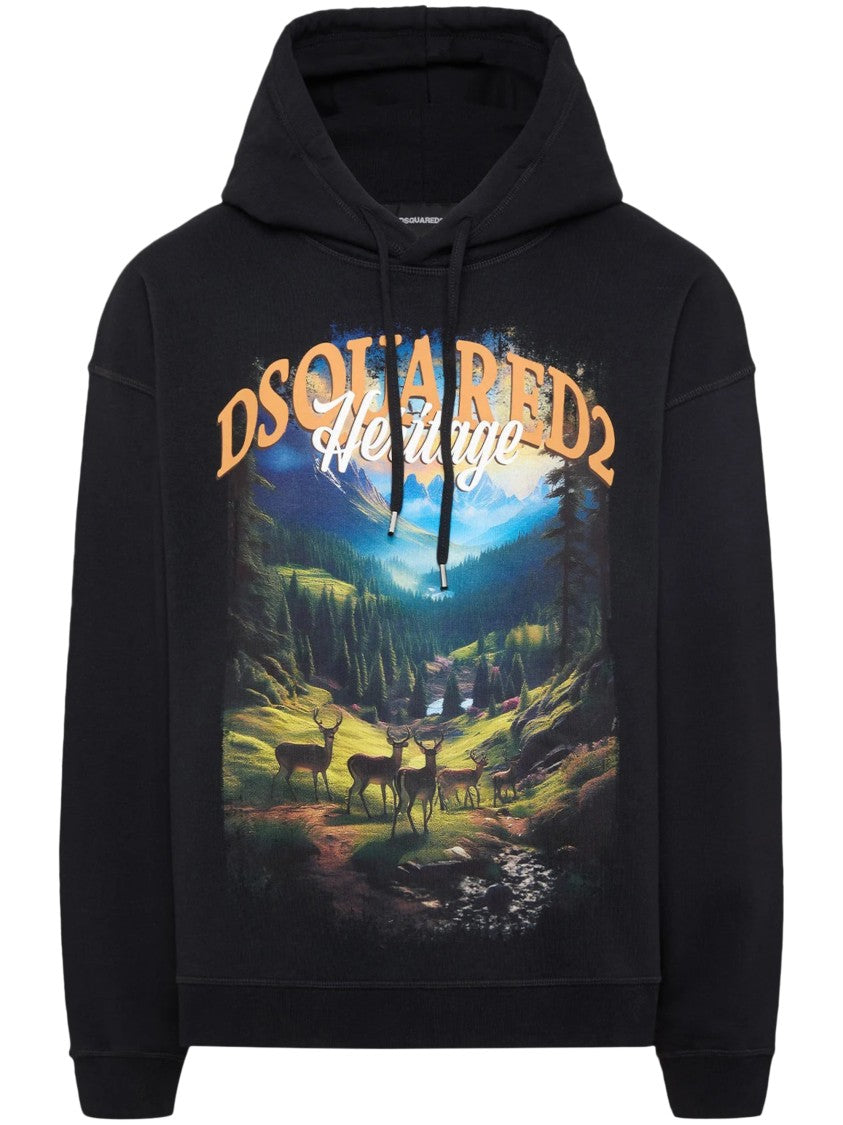Dsquared2 Relaxed Fit Black Hoodie