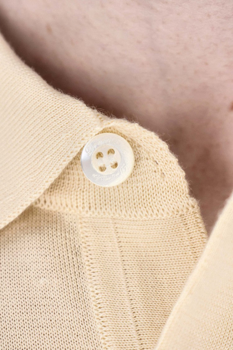 Drumohr Yellow Long-Sleeve Cotton Polo Shirt