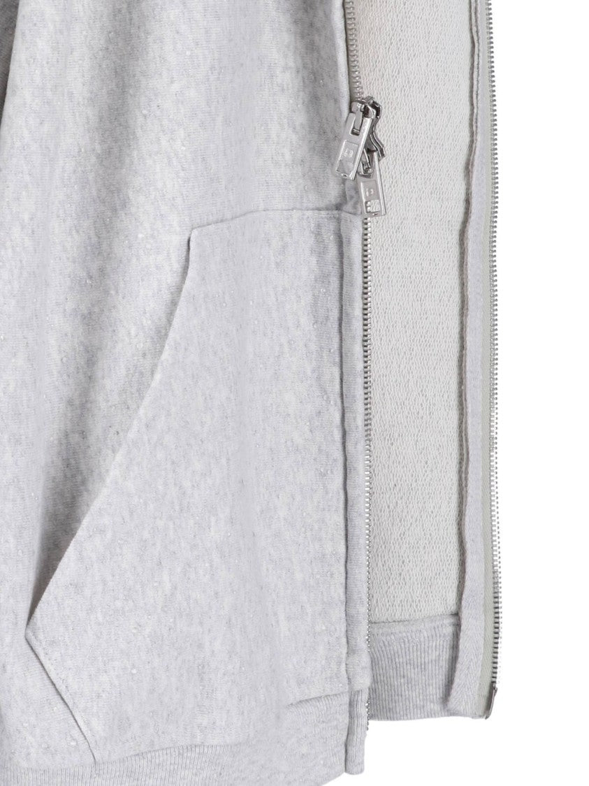 Alexander Wang Grey Light Grey Zip-Up Cotton Sweatshirt
