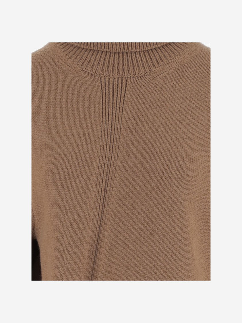 Jil Sander Asymmetrical High Neck Knit Sweater