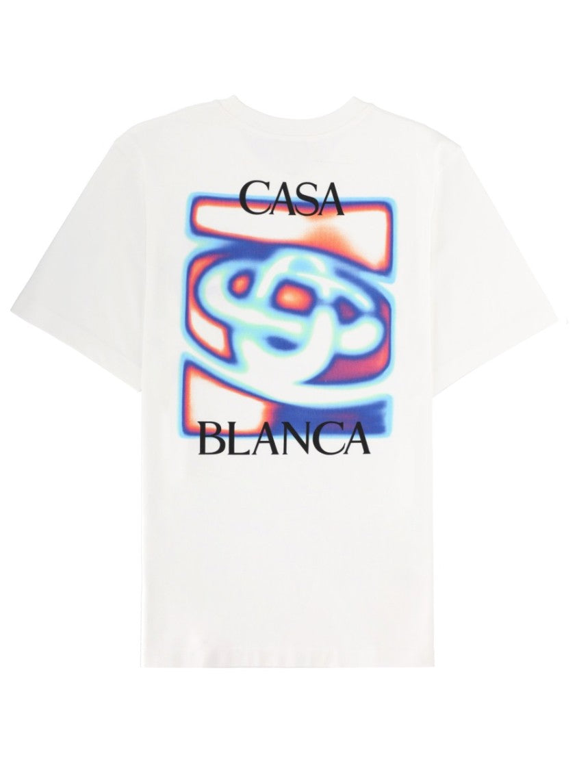 Casablanca White Organic Cotton Graphic T-Shirt