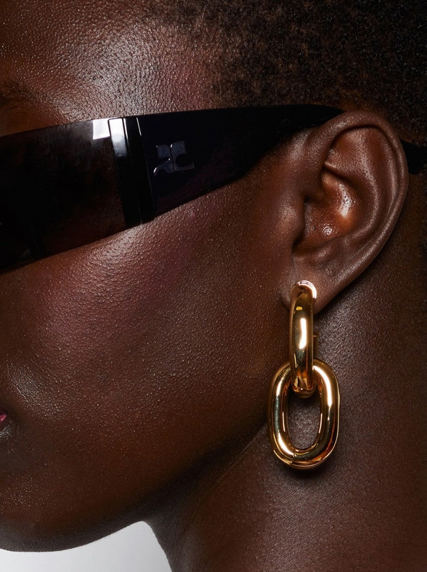 Rabanne Double Xl Link Earrings Gold