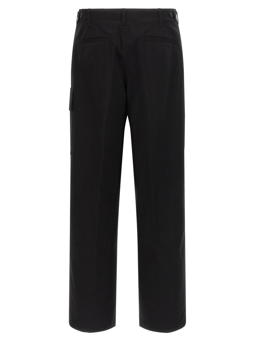Fendi Cotton Gabardine Trousers With Maxi Side Pocket And Embossed Detail