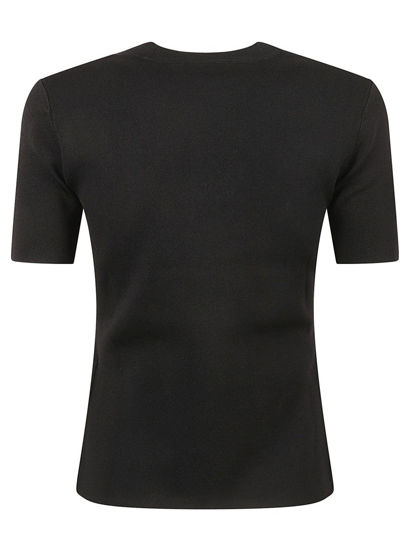 Max Mara Black T-Shirt With Embossed Logo
