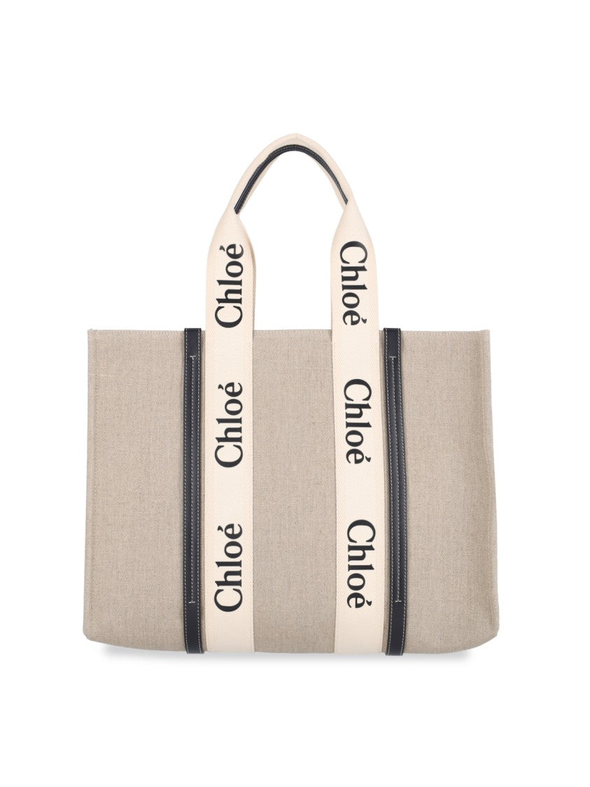 Chloé Medium "Woody" Tote Bag – Beige