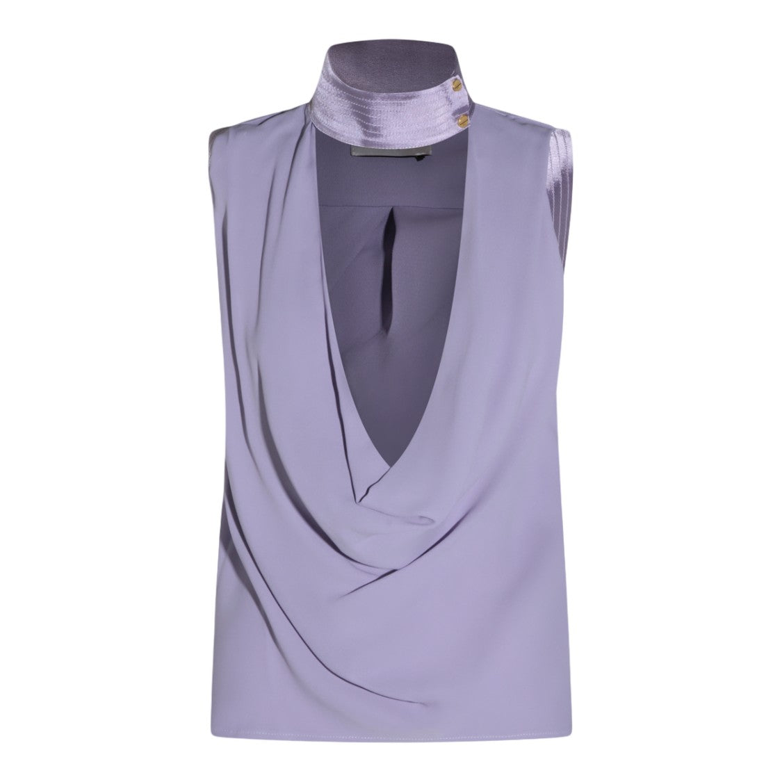Elisabetta Franchi Lilac Button-Down Shirt With Classic Collar
