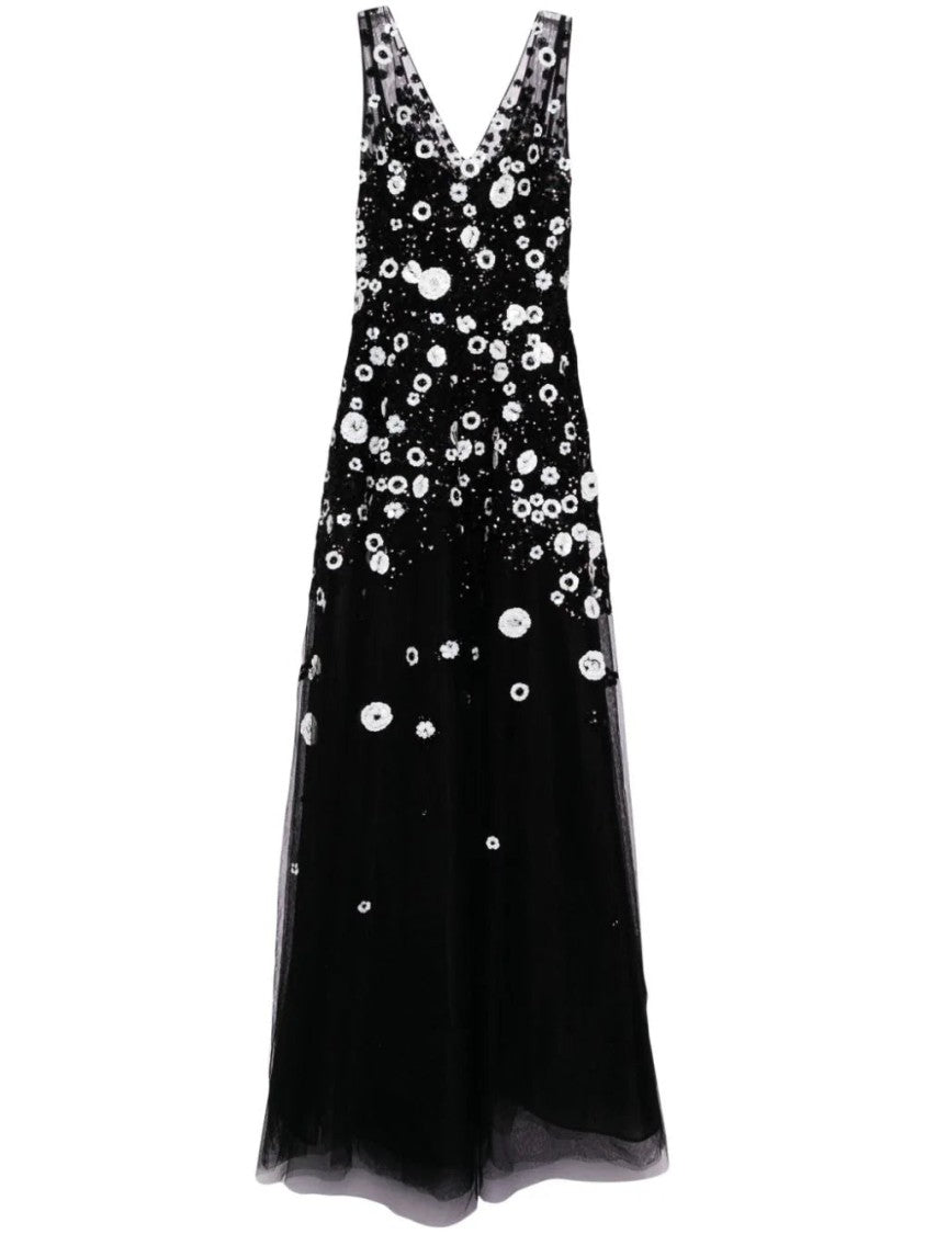 Saiid Kobeisy Tulle, Ankle Length Dress With Dotted Beading
