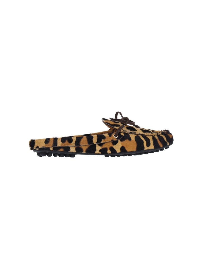 Car Shoe Animal Print Sabot – Brown