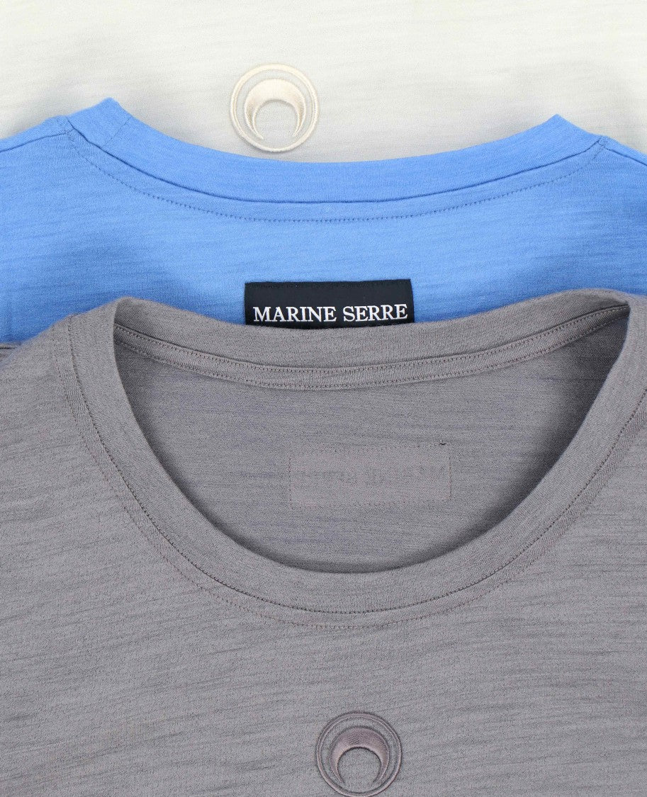 Marine Serre 2-Piece T-Shirt & Tank Top Set – White/Blue/Grey