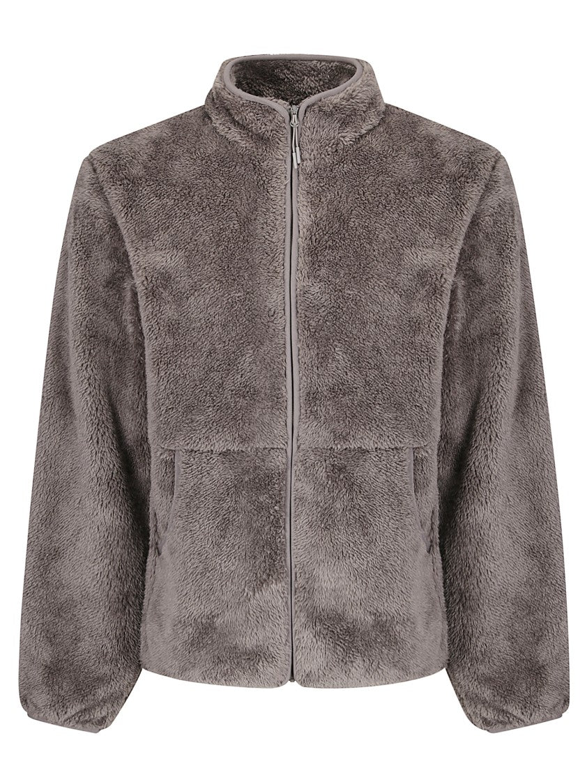 Hiking Patrol Plush Fleece Jacket With High Collar And Kangaroo Pocket