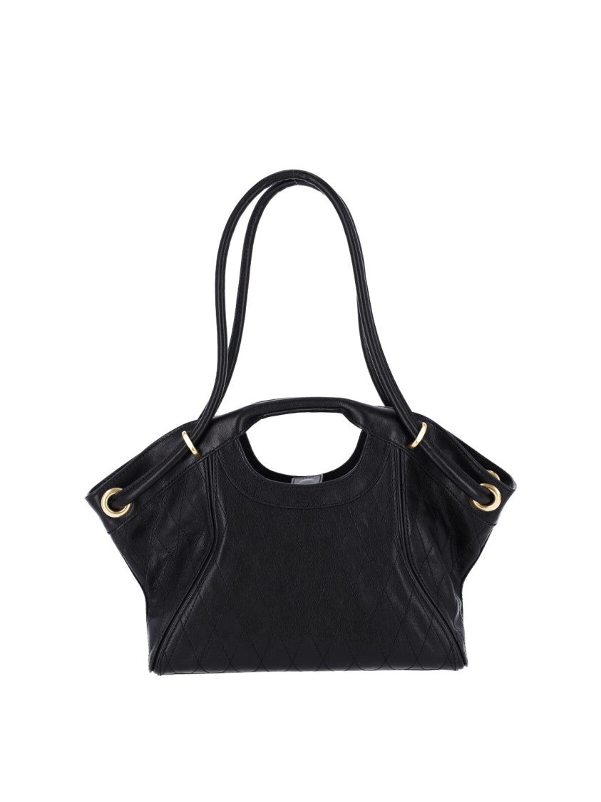 Balmain Black Lambskin Medium Tote Bag