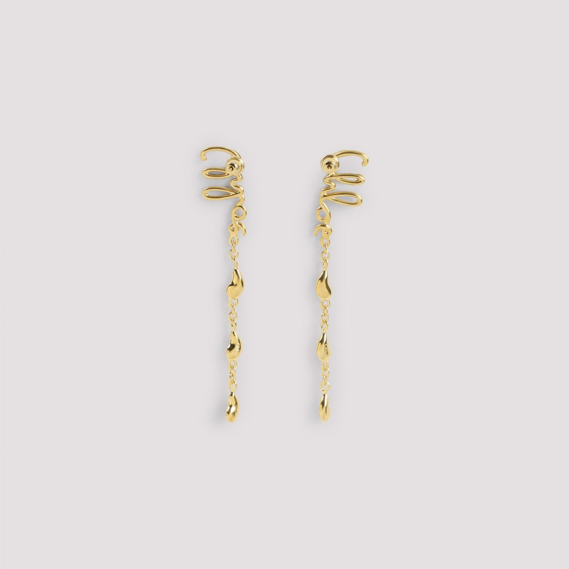 Chloé Delicate Gold-Finish Earrings With Elongated Design