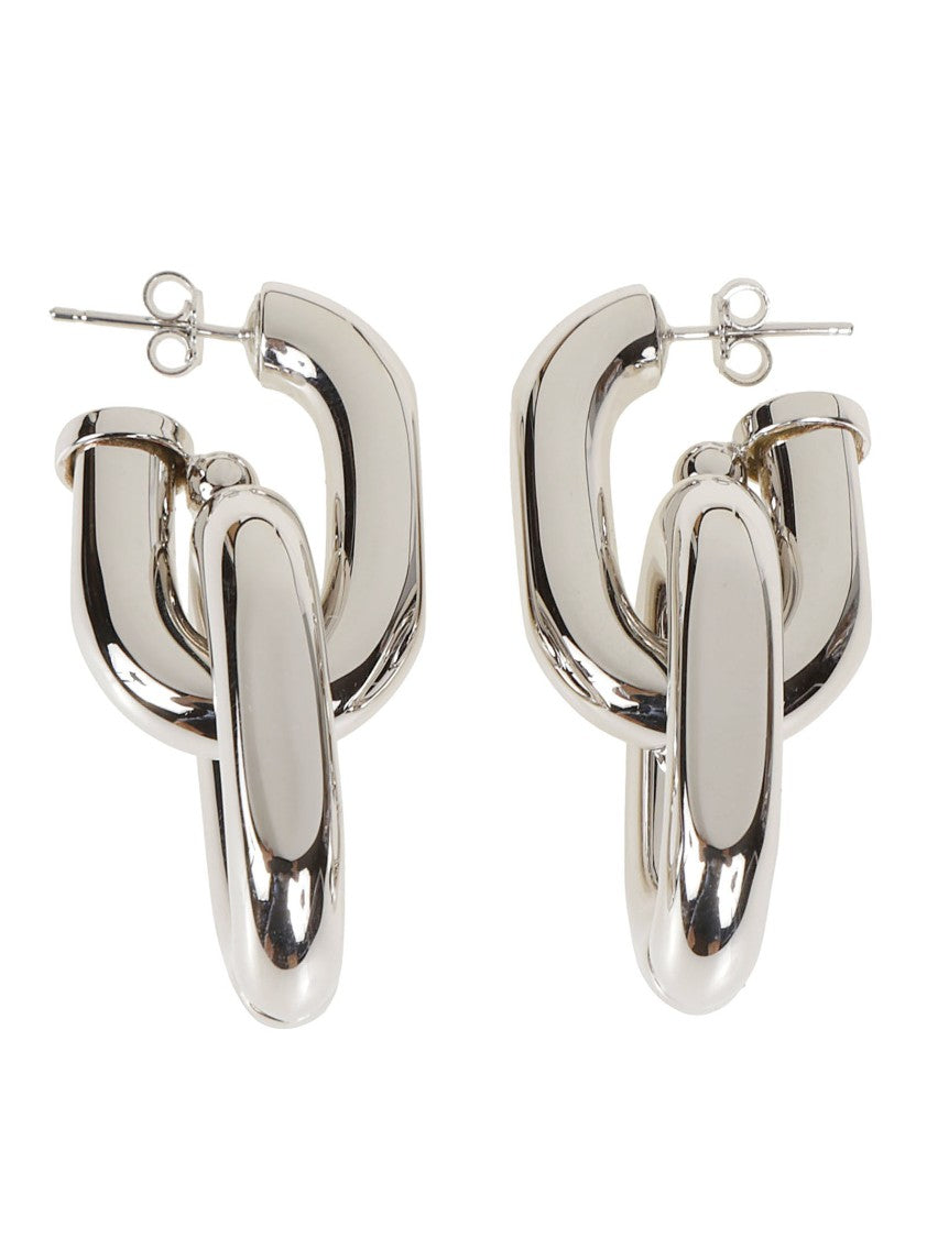 Rabanne Xl Link Double Hoop Interlocking Brass Earrings