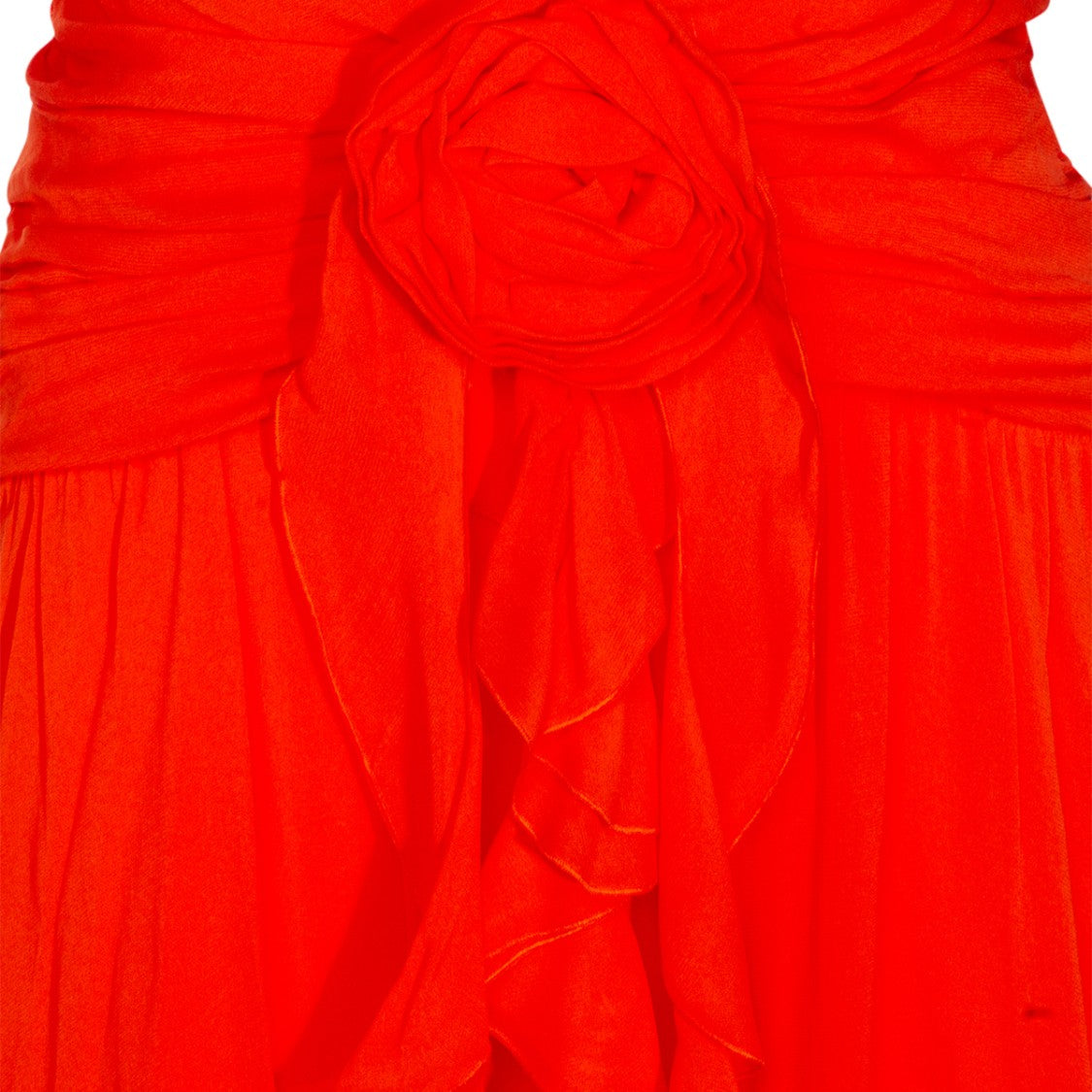 Blumarine Draped Orange Viscose Maxi Dress