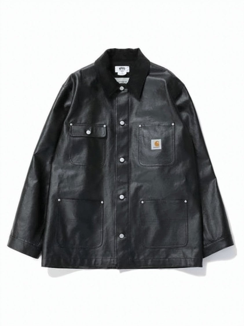 Junya Watanabe Black Casual Jacket With Smooth Leather-Like Finish