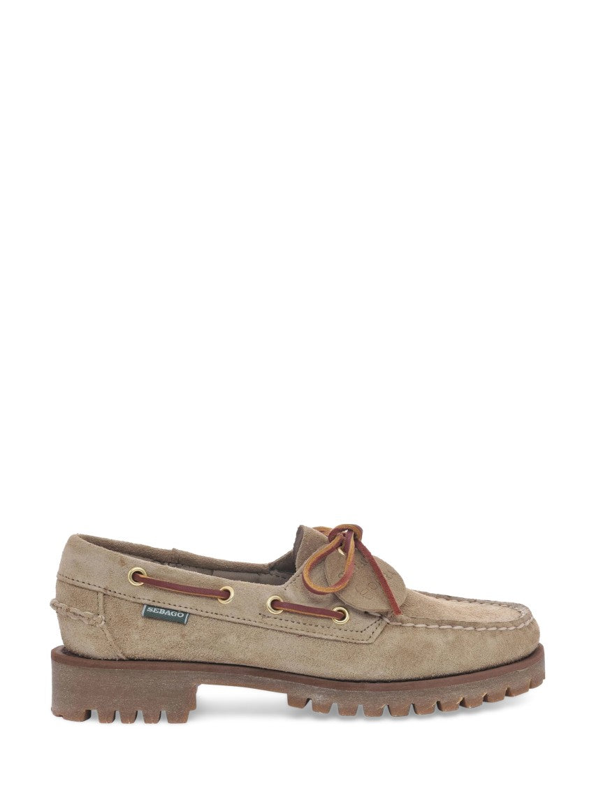 Sebago Classic Moccasin Flats With Lace Detail