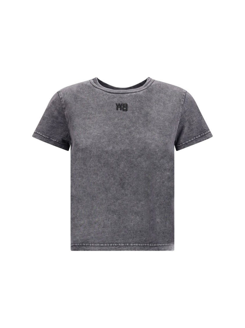 T By Alexander Wang Essential Jsy Shrunken Tee W/Puff Logo