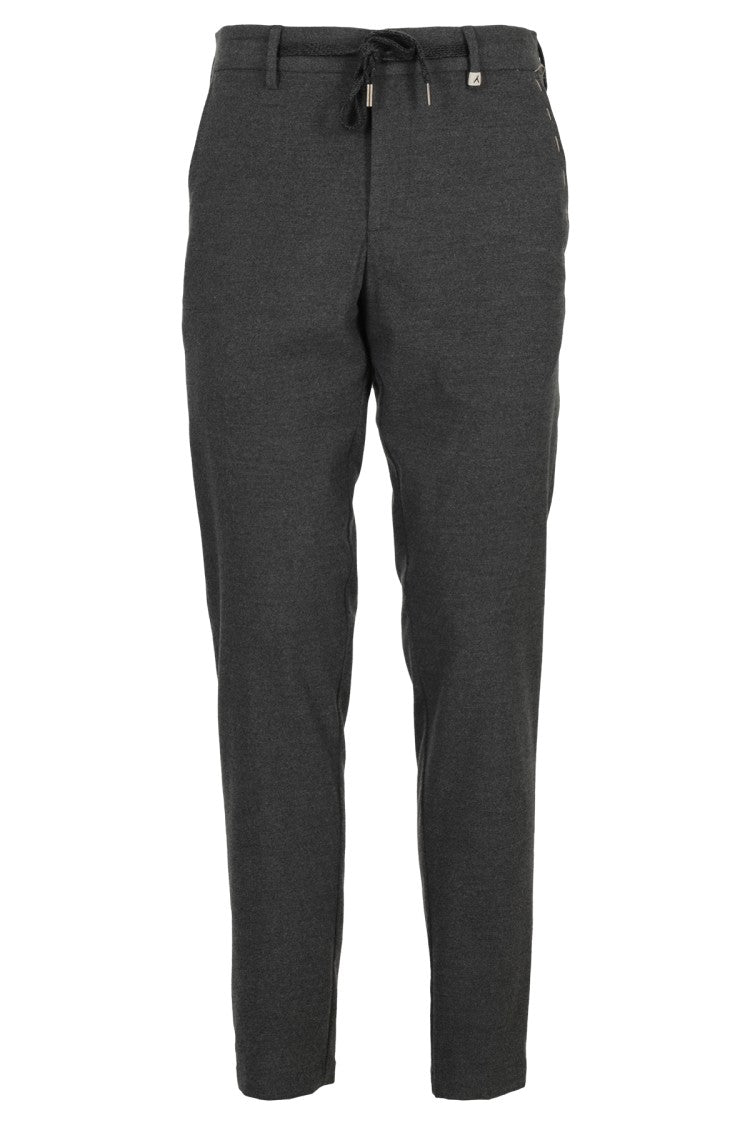 Myths Medium Grey Flannel Pants With Drawstring