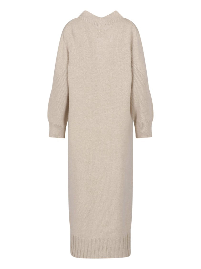 Malo Beige Belted Maxi Cashmere Cardigan