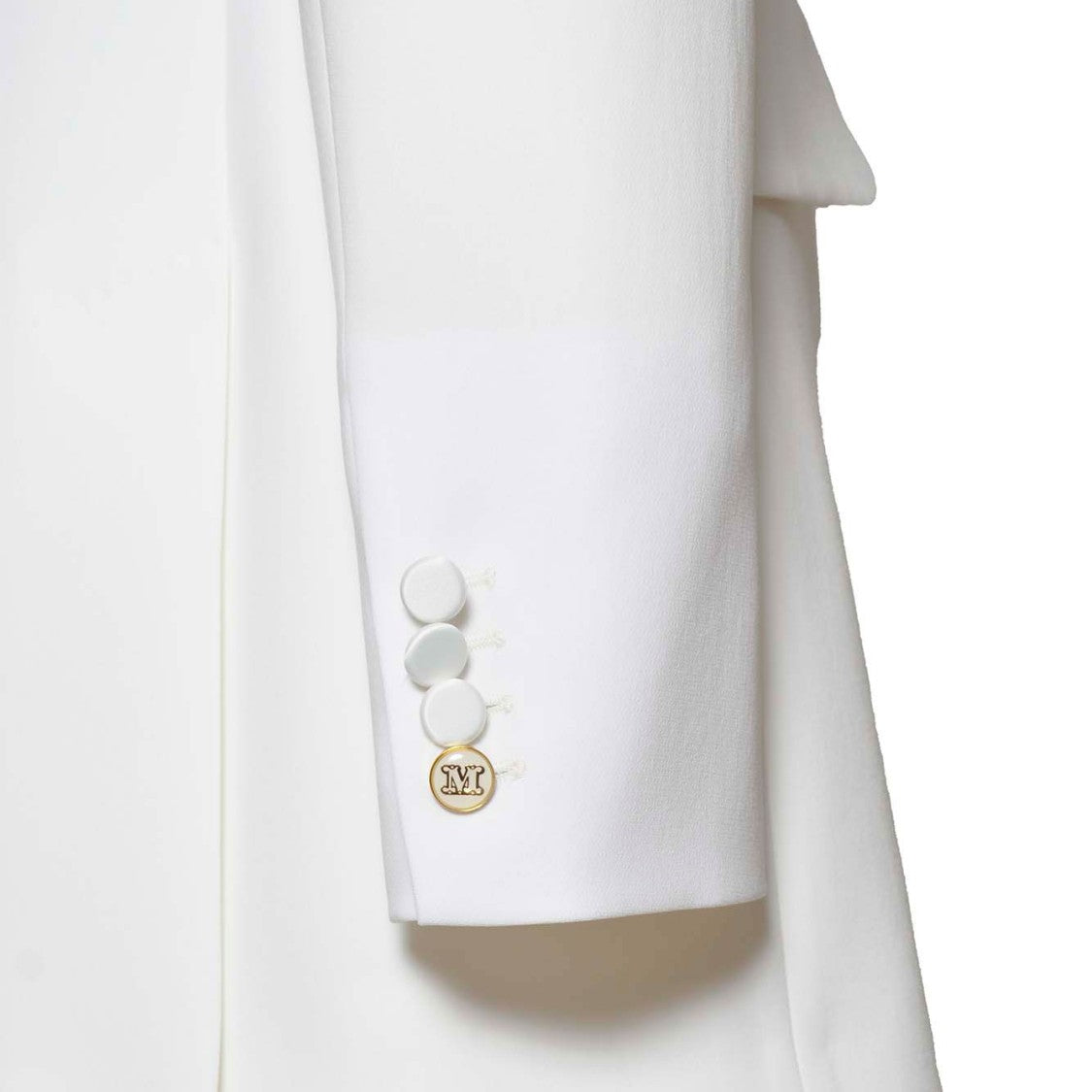 Max Mara Plinio Smoking Jacket In Off-White Cady