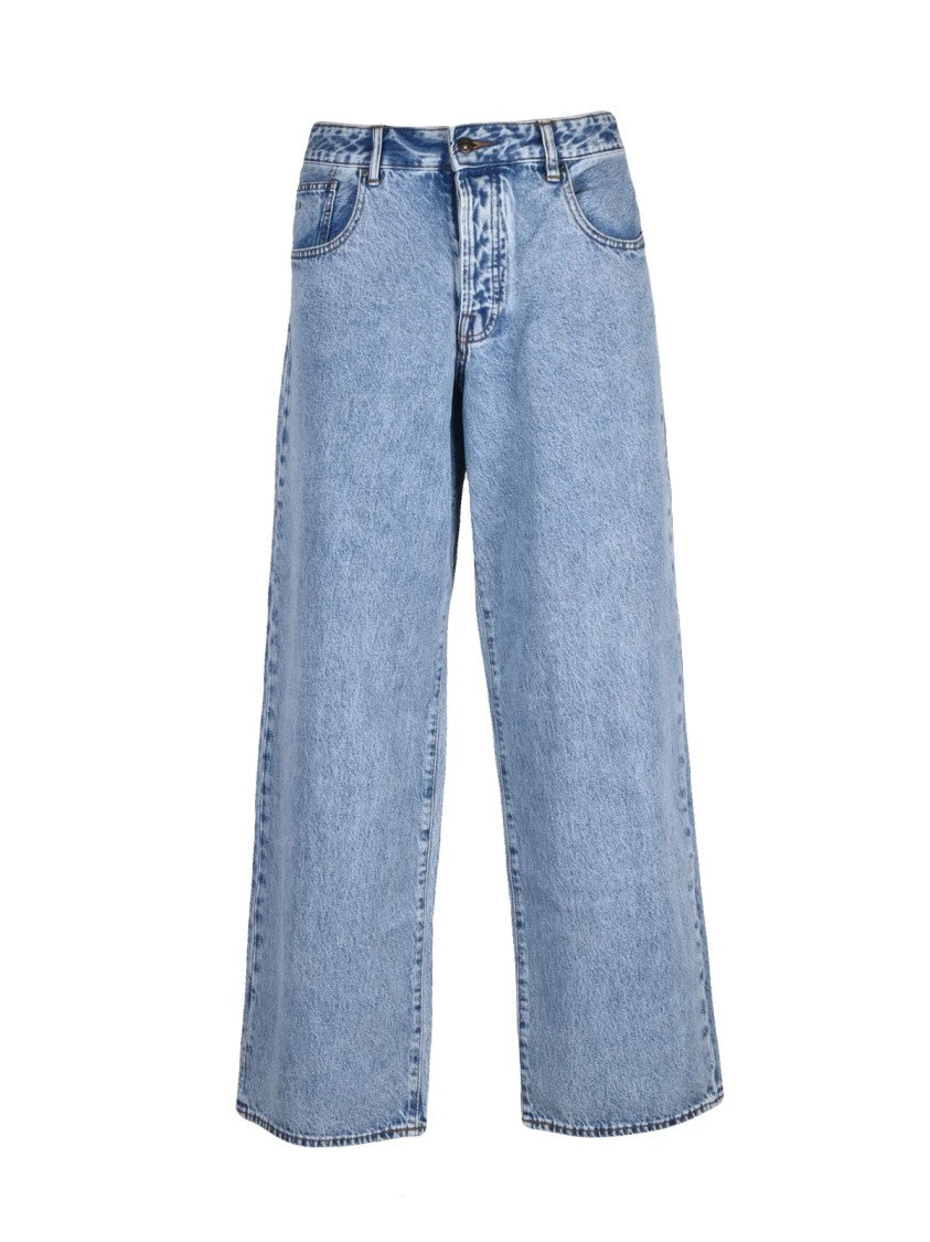 Armani Exchange Blue Baggy High-Waist Jeans