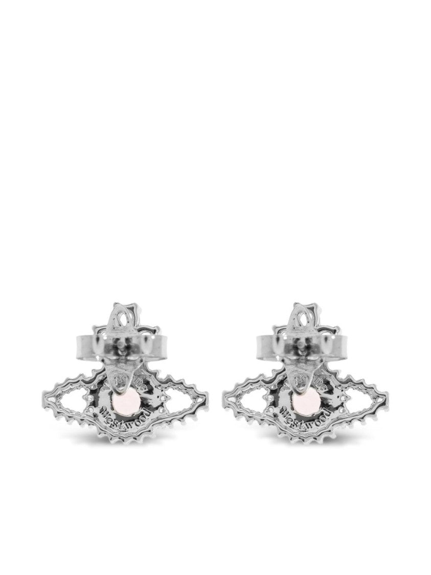 Vivienne Westwood Orb-Shaped Silver-Tone Crystal Stud Earrings