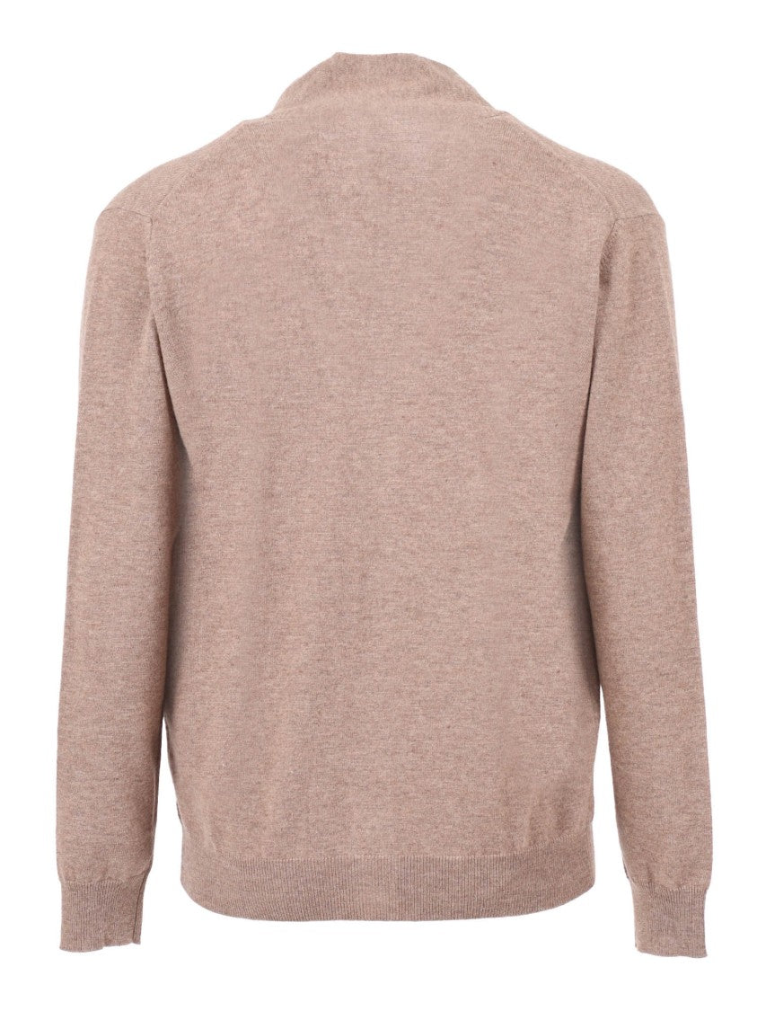 Kangra Cashmere Button-Down Wool Cardigan With V-Neckline And Ribbed Details