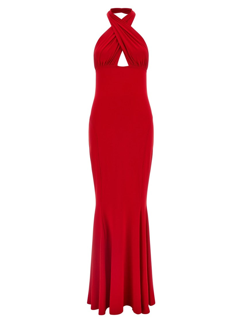 Norma Kamali 'Cross Halter Fishtail' Dress