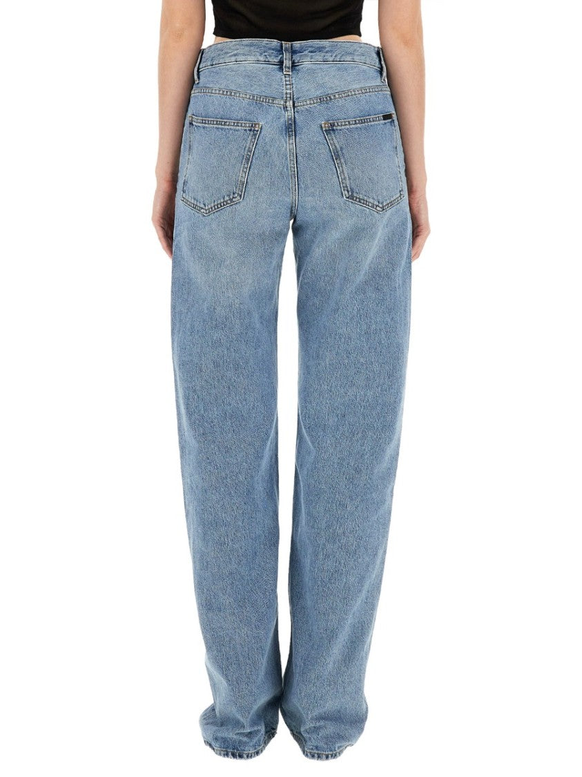 Saint Laurent Straight-Leg Denim Jeans With Subtle Fading