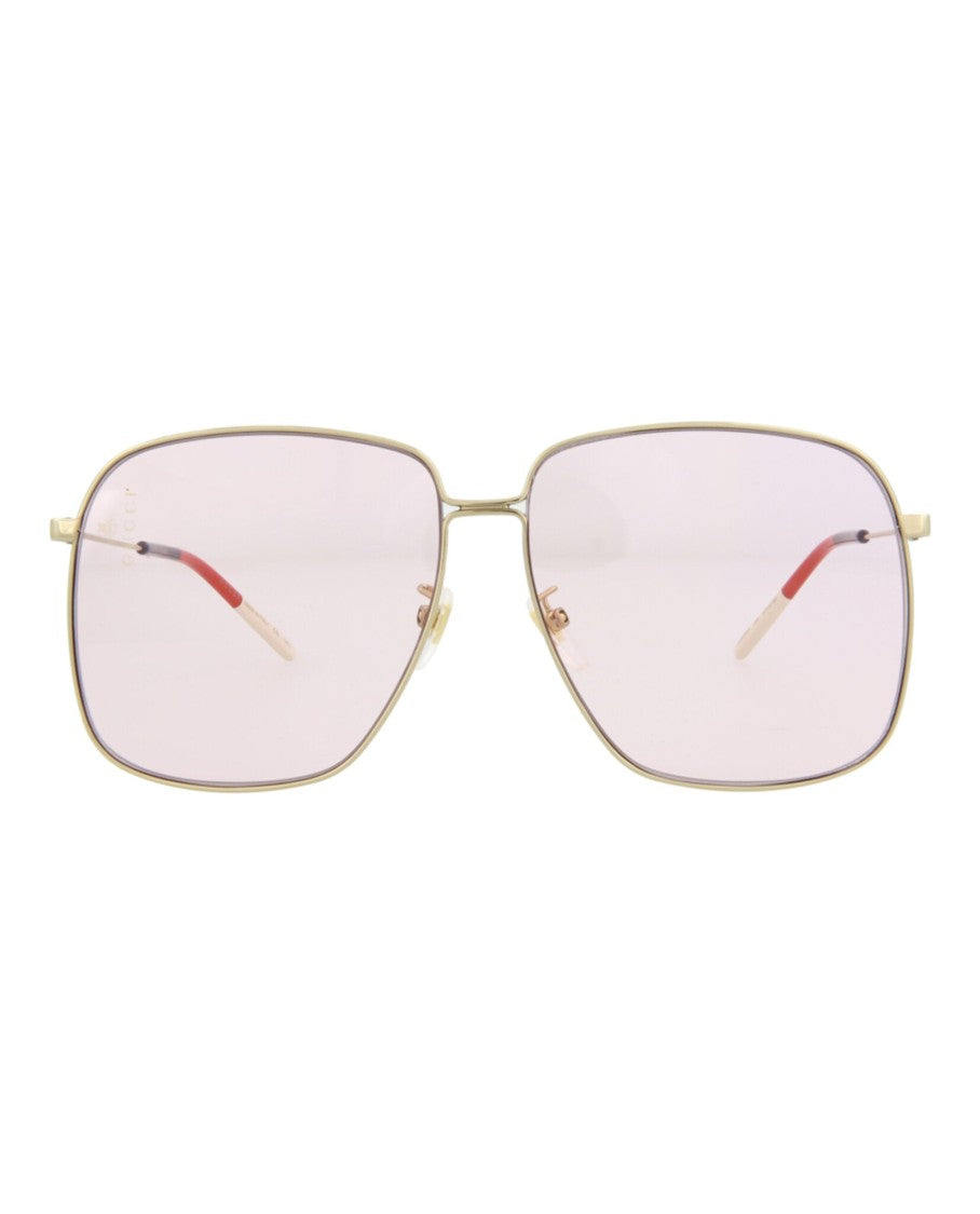 Gucci Square-Frame Metal Sunglasses