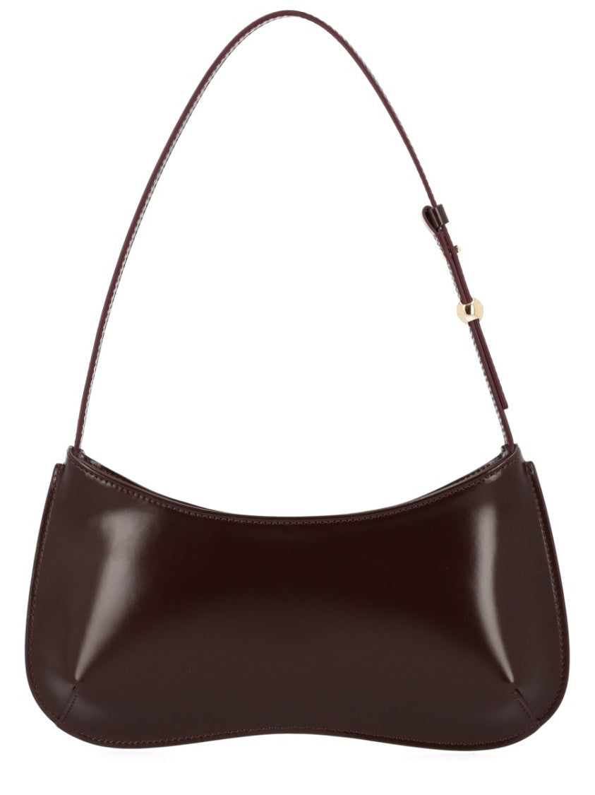 Jacquemus Black Bisou Curved Glossy Cotton Shoulder Bag