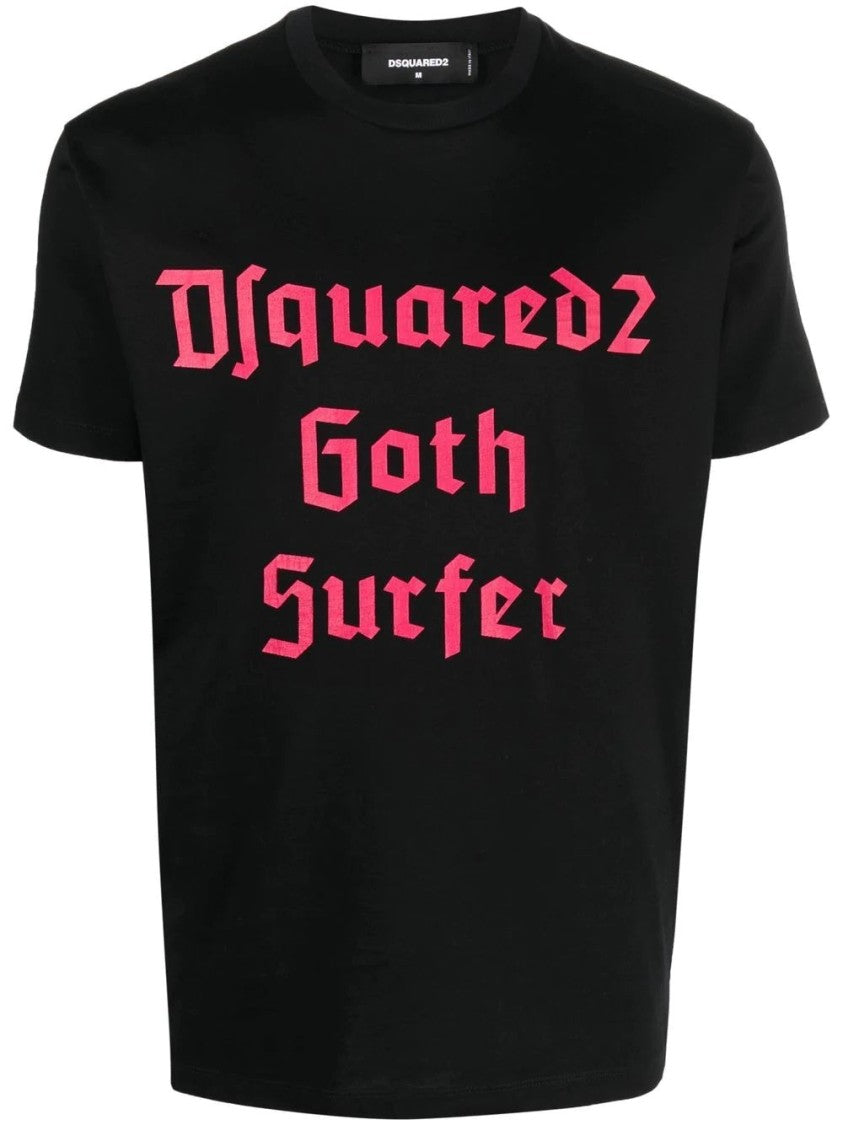 Dsquared2 Black Short Sleeve T-Shirt With Graphic Text