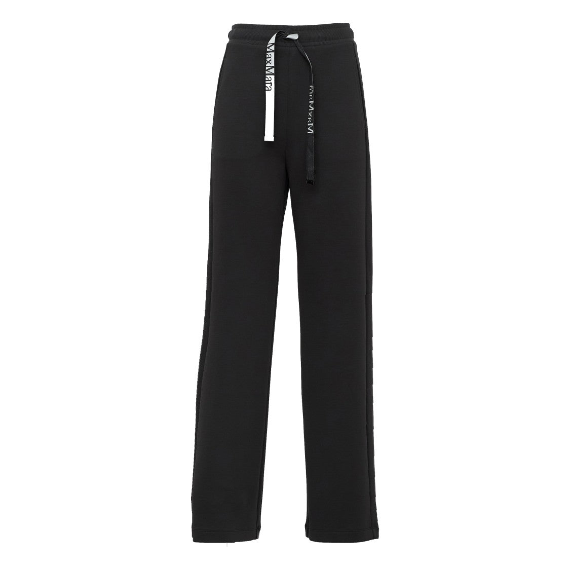 Max Mara Bali Black Double Cotton Jersey Drawstring Pants