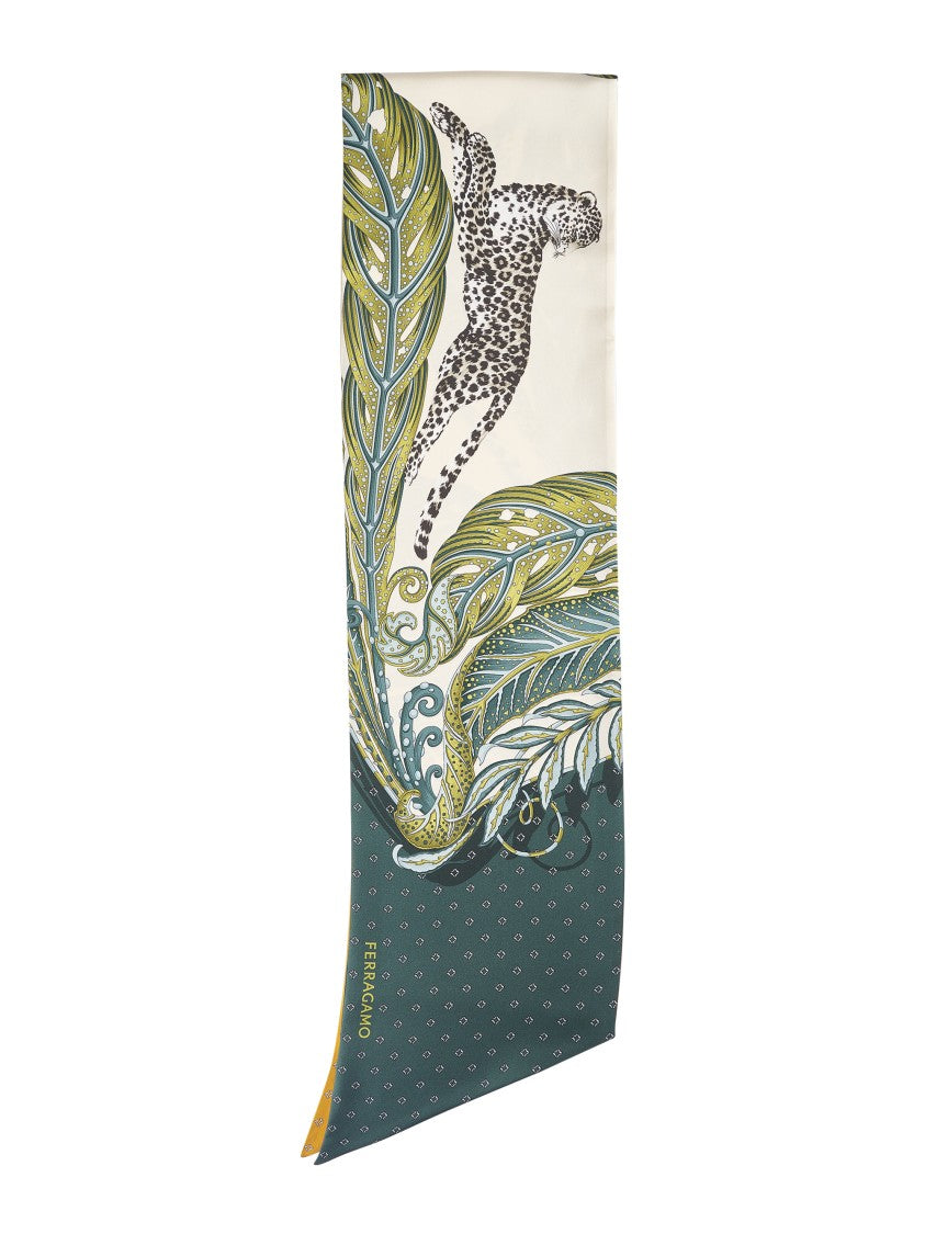 Ferragamo Silk Scarf With Leopard Motif