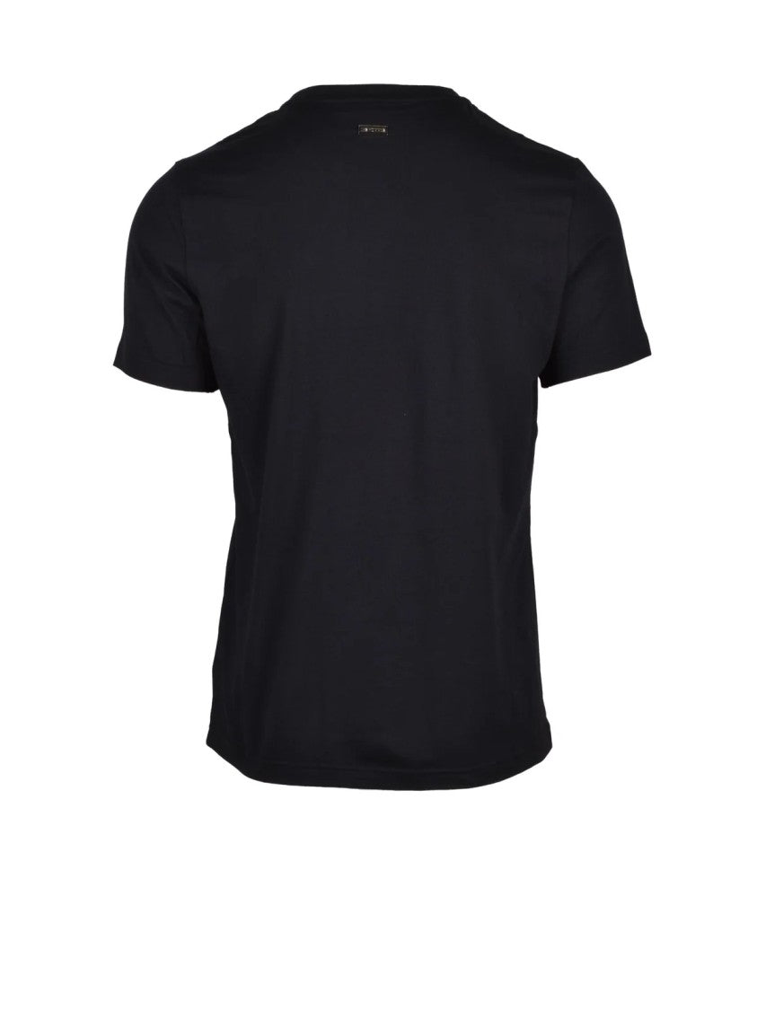 Les Hommes Black Cotton Elastane Men T-Shirt