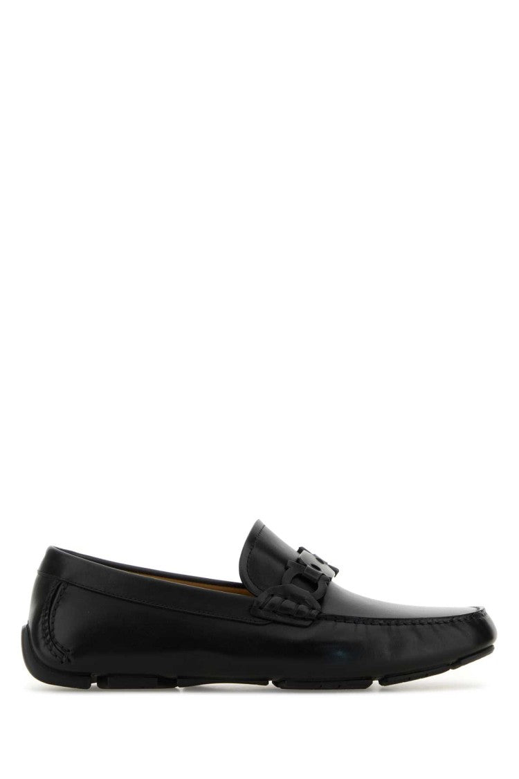 Salvatore Ferragamo Black Leather Byte Loafers
