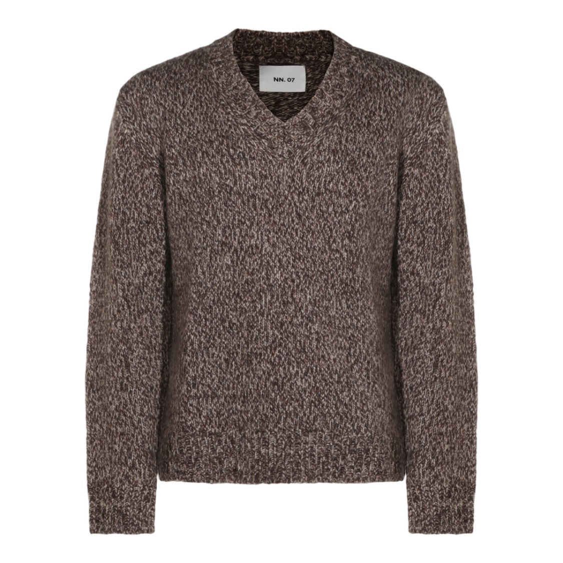 Nn.07 Textured Knit Sweater With V-Neckline And Ribbed Details