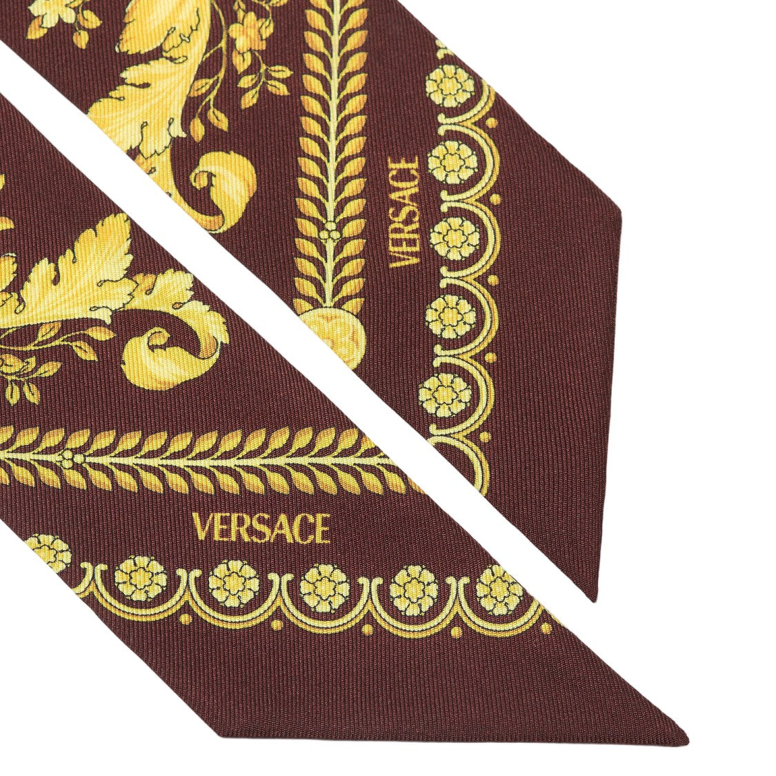 Versace Silk Baroque Scarf Bordeaux