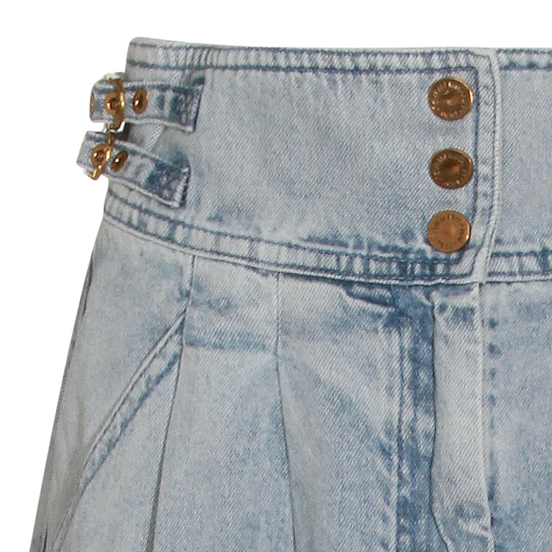 Zimmermann High-Waisted Flared Denim Skirt With Buttoned Waistband