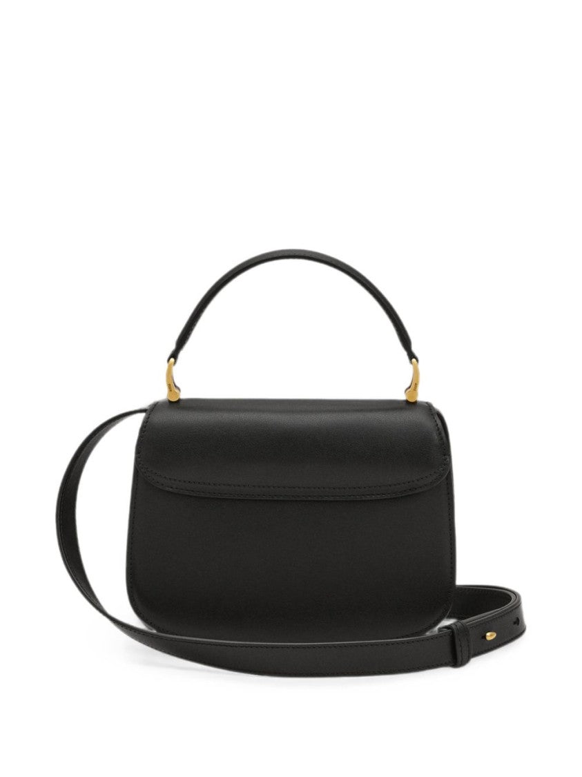 Ami Paris Rectangular Gold-Emblem Silk-Nylon Handbag