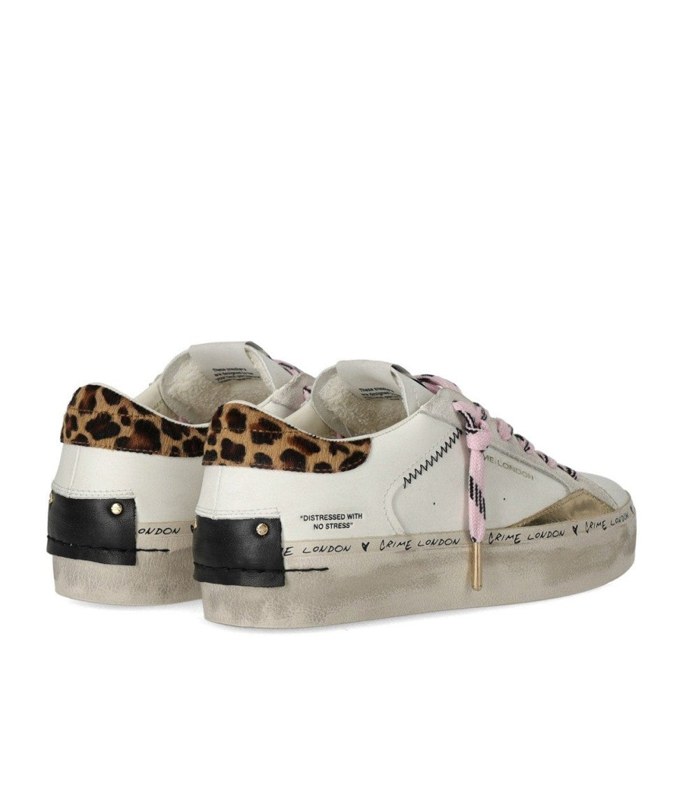 Crime London Distressed Platform White Sneaker