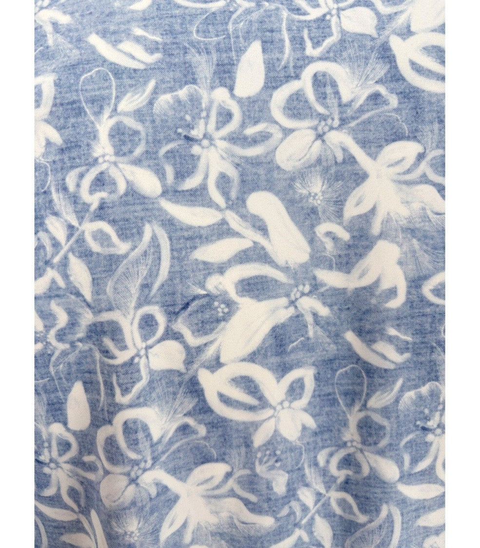 Archivium Light Blue Denim Effect Floral Shirt