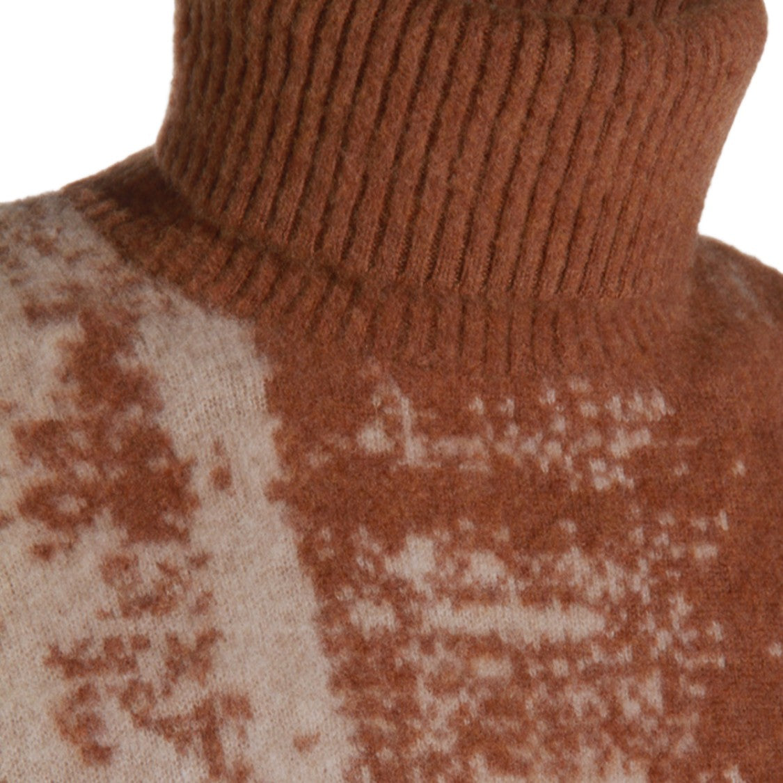 Piacenza Cashmere Textured Abstract Pattern Sweater With High Turtleneck