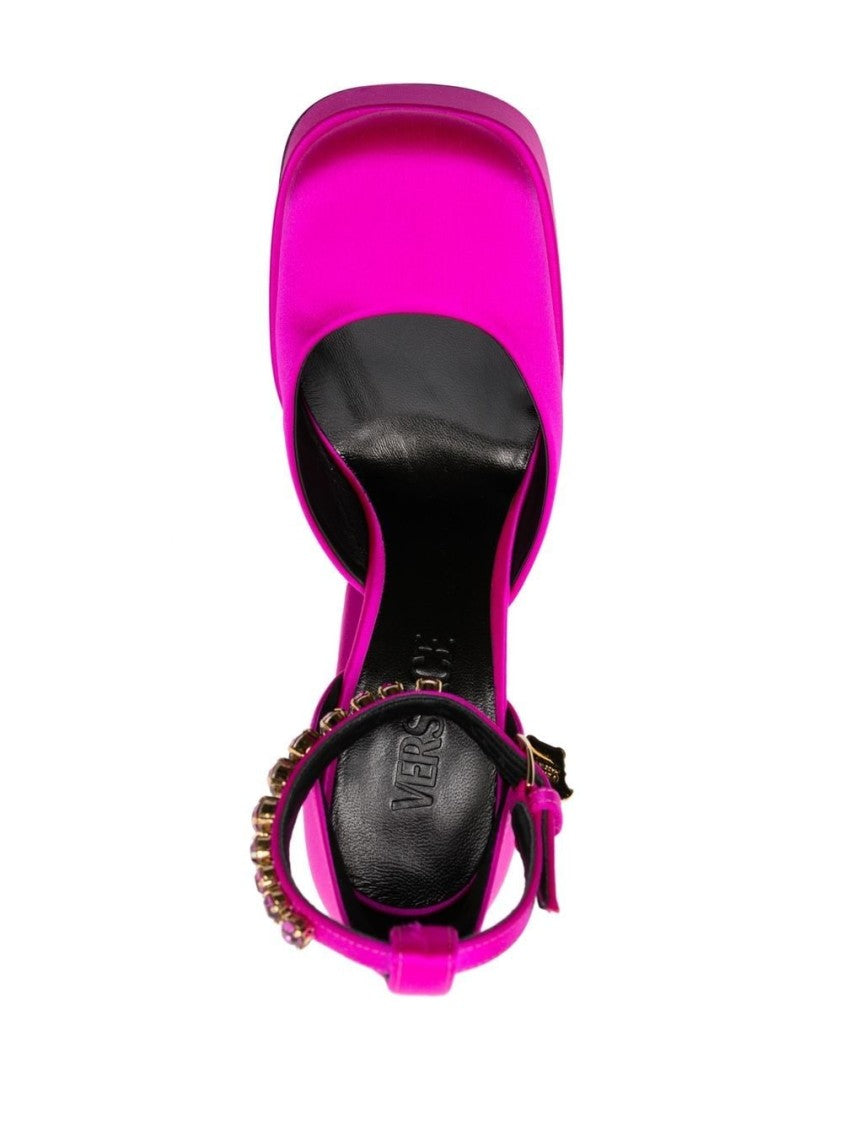 Versace Fuchsia Satin Medusa Aevitas 125Mm Pumps