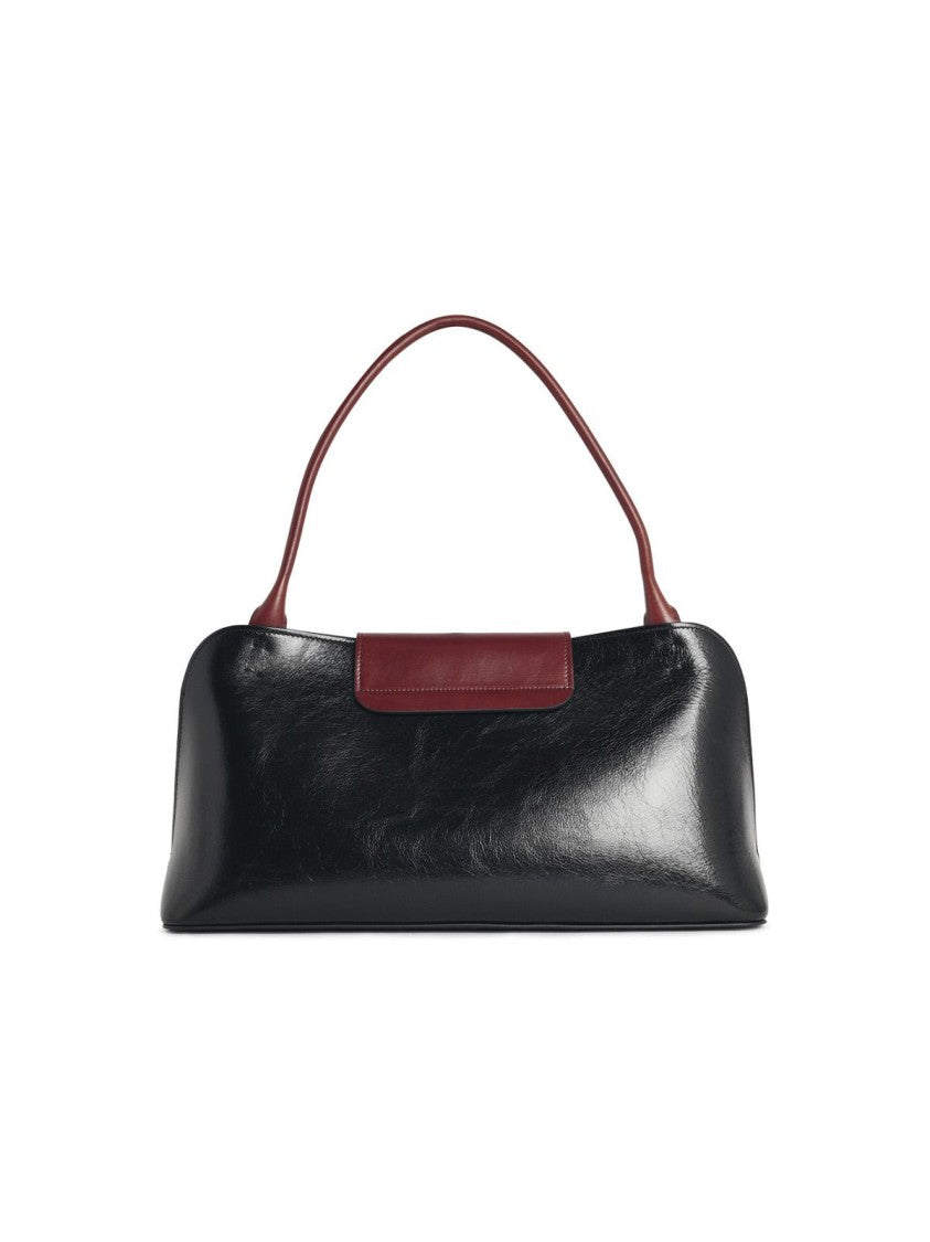 Versace East/West 'Vivian' Black And Brown Leather Shoulder Bag