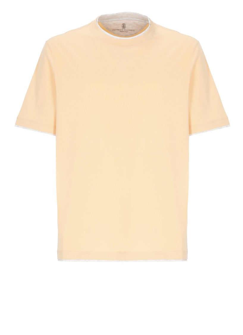 Brunello Cucinelli Relaxed-Fit Cotton T-Shirt With Contrasting Inserts