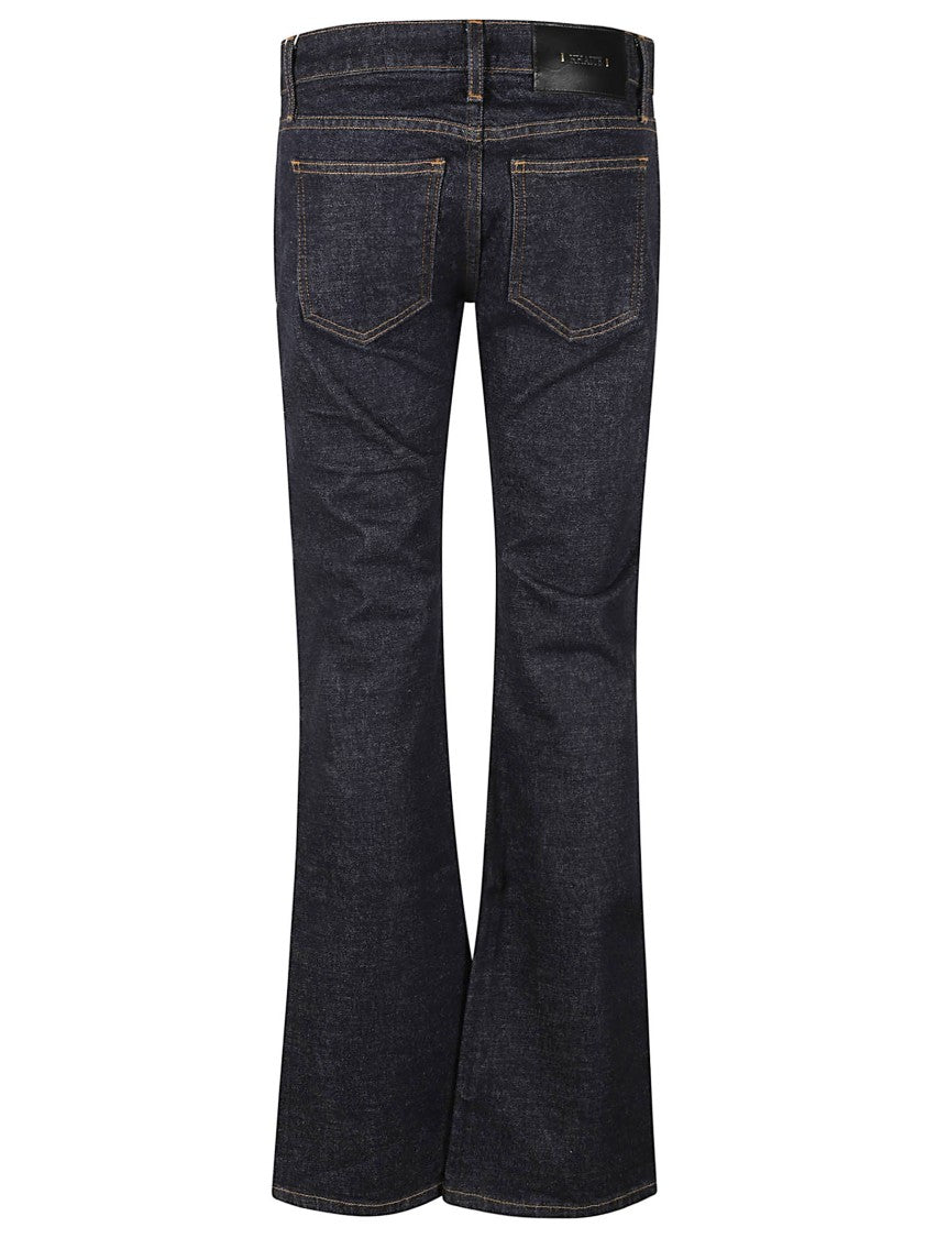Khaite Classic Five-Pocket Flared Jeans With Contrast Stitching